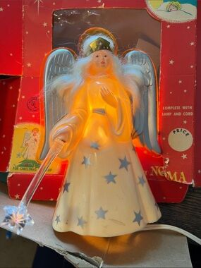 Vintage Noma Angel Lite Christmas tree topper with box